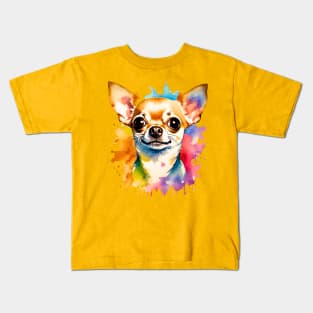 Adorable Watercolor Chihuahua Kids T-Shirt